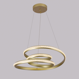 PENDENTE LED KILE CRISTAL 3000K 55W BIVOLT Ø55X16CM  DOURADO FOSCO | NORDECOR 2343