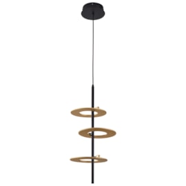 PENDENTE LED KOTE 3000K 30W BIVOLT PRETO E DOURADO | NORDECOR 2759