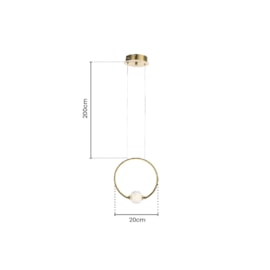 PENDENTE LED LETTO 3000K 10W BIVOLT Ø20CM METAL E ACRÍLICO GOLD E TRANSPARENTE | SKYLIGHT SKY-3093