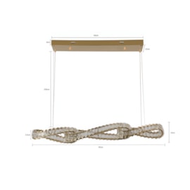 PENDENTE LED LEZIE ORI 3000K 68W BIVOLT OURO | NORDECOR 2742