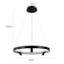 PENDENTE LED LILLA REDONDO 3000K 48W BIVOLT Ø60X180CM ALUMÍNIO E SILICONE PRETO | NORDECOR 2539