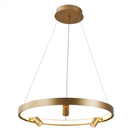 PENDENTE LED LILLA REDONDO 3000K 48W BIVOLT Ø60X180CM DOURADO FOSCO | NORDECOR 2540