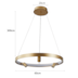 PENDENTE LED LILLA REDONDO 3000K 48W BIVOLT Ø60X180CM DOURADO FOSCO | NORDECOR 2540