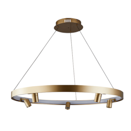 PENDENTE LED LILLA REDONDO 3000K 52W BIVOLT Ø80X300CM DOURADO FOSCO | NORDECOR 2542