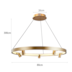 PENDENTE LED LILLA REDONDO 3000K 52W BIVOLT Ø80X300CM DOURADO FOSCO | NORDECOR 2542