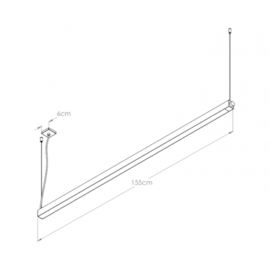 PENDENTE LED LINEA DIMMER LINEAR DIMERIZÁVEL 3000K 40W 220V 156CM | BELLA ITALIA PE15803-220