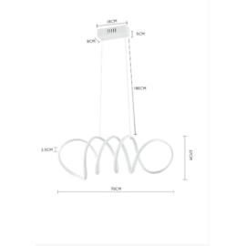 PENDENTE LED LIRE 3000K 58W BIVOLT 27X70CM ALUMÍNIO BRANCO | NORDECOR 2136 PENDENTE LED LIRE 3000K 58W BIVOLT 27X70CM ALUMÍNIO BRANCO | NORDECOR 2136