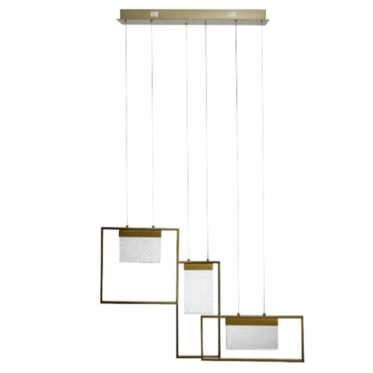 PENDENTE LED LOFT 3000K 12W BIVOLT 76X59CM CRISTAL E METAL TRANSPARENTE E DOURADO | SKYLIGHT SKY-3054DO PENDENTE LED LOFT 3000K 12W BIVOLT 76X59CM CRISTAL E METAL TRANSPARENTE E DOURADO | SKYLIGHT SKY-3054DO