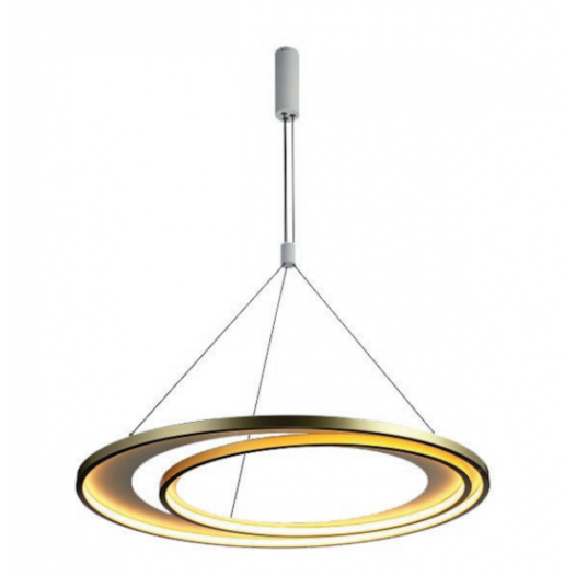 PENDENTE LED LOOP METAL BRANCO E DOURADO 76W 3000K | BELLA ILUMINAÇÃO HM010WG