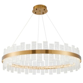 PENDENTE LED LOWY 3000K 60W BIVOLT DOURADO E TRANSPARENTE | NORDECOR 2762