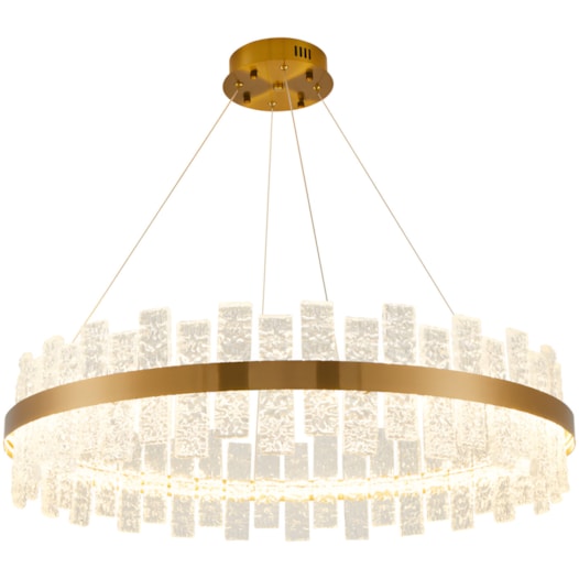 PENDENTE LED LOWY 3000K 60W BIVOLT DOURADO E TRANSPARENTE | NORDECOR 2762