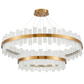 PENDENTE LED LOWY 3000K 80W BIVOLT DOURADO E TRANSPARENTE | NORDECOR 2763