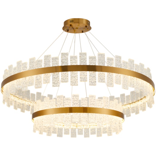 PENDENTE LED LOWY 3000K 80W BIVOLT DOURADO E TRANSPARENTE | NORDECOR 2763