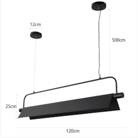 PENDENTE LED LOZE 3M 30W 3000K PRETO | NORDECOR 2555