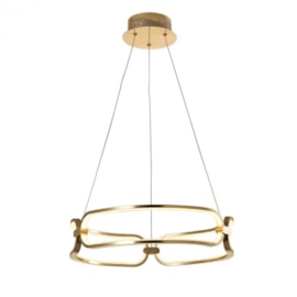 PENDENTE LED LÚMINA ALUMÍNIO DOURADO BIVOLT ø45CM X 9,5CM 3000K | BELLA ILUMINAÇÃO BB006G