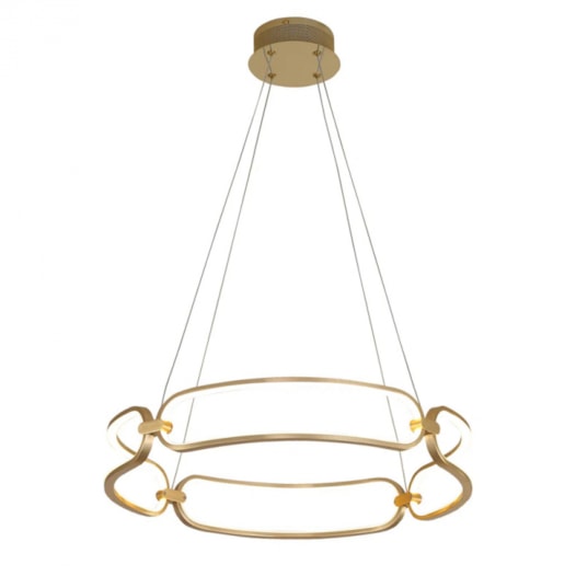 PENDENTE LED LÚMINA ALUMÍNIO DOURADO BIVOLT ø60CM X 9,5CM 3000K | BELLA ILUMINAÇÃO BB007G