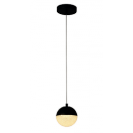 PENDENTE LED LUNA METAL E ACRÍLICO PRETO E TRANSPARENTE 6W 3000K | BELLA ILUMINAÇÃO HM003B