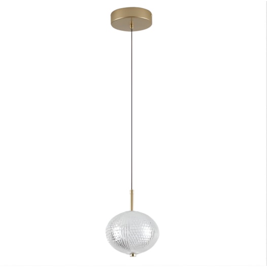 PENDENTE LED LUSE 3000K 7W 22CM OURO | NORDECOR 2794