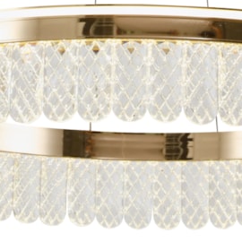 PENDENTE LED LUX 3000K 50W BIVOLT Ø58CM ALUMÍNIO E CRISTAL BRONZE | +LUZ PE-188/50.60BRO PENDENTE LED LUX 3000K 50W BIVOLT Ø58CM ALUMÍNIO E CRISTAL BRONZE | +LUZ PE-188/50.60BRO