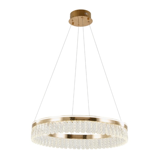 PENDENTE LED LUX 3000K 50W BIVOLT Ø58CM ALUMÍNIO E CRISTAL BRONZE | +LUZ PE-188/50.60BRO PENDENTE LED LUX 3000K 50W BIVOLT Ø58CM ALUMÍNIO E CRISTAL BRONZE | +LUZ PE-188/50.60BRO