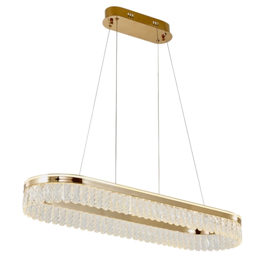 PENDENTE LED LUX RETANGULAR 3000K 52W BIVOLT Ø78X30CM ALUMÍNIO E CRISTAL BRONZE | +LUZ PE-188/52.78BRO PENDENTE LED LUX RETANGULAR 3000K 52W BIVOLT Ø78X30CM ALUMÍNIO E CRISTAL BRONZE | +LUZ PE-188/52.78BRO
