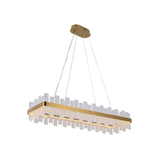 PENDENTE LED MALI RETANGULAR 2700K 52W BIVOLT DOURADO | STUDIOLUCE PD1800