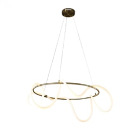 PENDENTE LED MANTRA REDONDO METAL E SILICONE DOURADO E BRANCO 45W 2700K | BELLA ILUMINAÇÃO OC011L