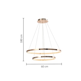 PENDENTE LED MILANO ALUMÍNIO E ACRÍLICO DOURADO 32W 3000K | HEVVY 1223 SL-0515/H2 PENDENTE LED MILANO ALUMÍNIO E ACRÍLICO DOURADO 32W 3000K | HEVVY 1223 SL-0515/H2