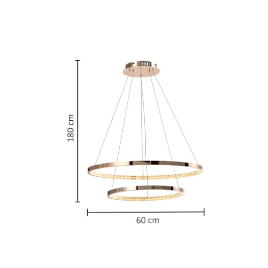 PENDENTE LED MILANO ALUMÍNIO E ACRÍLICO DOURADO 32W 3000K | HEVVY 1223 SL-0515/H2 PENDENTE LED MILANO ALUMÍNIO E ACRÍLICO DOURADO 32W 3000K | HEVVY 1223 SL-0515/H2