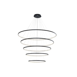 PENDENTE LED MILANO ALUMÍNIO E ACRÍLICO PRETO 157W  3000K | HEVVY 1224 SL-0515/H5 BK