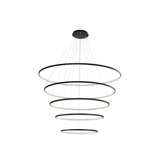 PENDENTE LED MILANO ALUMÍNIO E ACRÍLICO PRETO 157W  3000K | HEVVY 1224 SL-0515/H5 BK PENDENTE LED MILANO ALUMÍNIO E ACRÍLICO PRETO 157W  3000K | HEVVY 1224 SL-0515/H5 BK