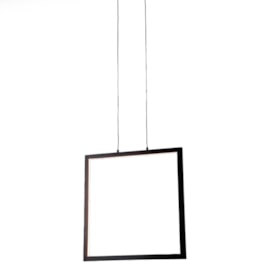 PENDENTE LED MONTAGGIO QUADRADO 2700K 35W BIVOLT 44,4X44,4CM METAL E ACRÍLICO PRETO | +LUZ PE-102/35.27PF