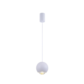 PENDENTE LED MUNA 3000K 7W BIVOLT Ø10CM ALUMÍNIO BRANCO | NORDECOR 2699