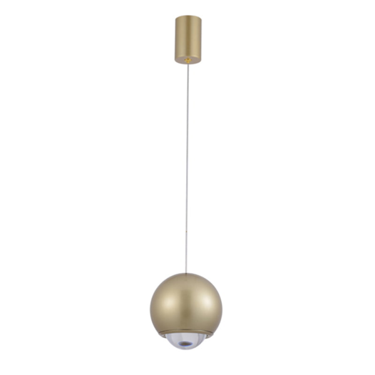 PENDENTE LED MUNA 3000K 7W BIVOLT Ø10CM ALUMÍNIO DOURADO FOSCO | NORDECOR 2701