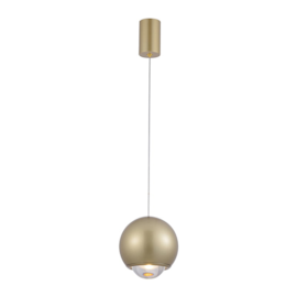 PENDENTE LED MUNA 3000K 7W BIVOLT Ø10CM ALUMÍNIO DOURADO FOSCO | NORDECOR 2701