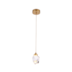 PENDENTE LED MYA 3000K 3W BIVOLT Ø10X14CM VIDRO E ALUMÍNIO DOURADO | NORDECOR 2411