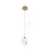 PENDENTE LED MYA 3000K 3W BIVOLT Ø10X14CM VIDRO E ALUMÍNIO DOURADO | NORDECOR 2411