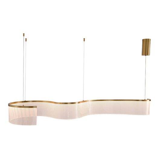 PENDENTE LED MYSTIC 3000K 28W BIVOLT 145X47X16CM METAL E ACRÍLICO DOURADO ESCOVADO | USINA IMPORTS UI20260/145DR PENDENTE LED MYSTIC 3000K 28W BIVOLT 145X47X16CM METAL E ACRÍLICO DOURADO ESCOVADO | USINA IMPORTS UI20260/145DR