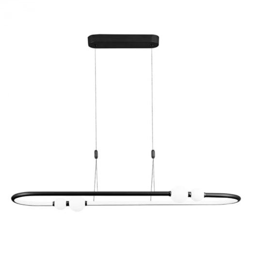 PENDENTE LED NÉBULA METAL E VIDRO PRETO E BRANCO 42W 3000K | BELLA ILUMINAÇÃO DW006B