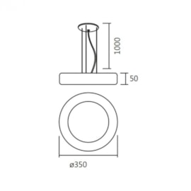 PENDENTE LED NEW SMART REDONDO 3000K 36W BIVOLT Ø35X5CM ALUMÍNIO E VIDRO | SPOTLINE 736/35 3000K PENDENTE LED NEW SMART REDONDO 3000K 36W BIVOLT Ø35X5CM ALUMÍNIO E VIDRO | SPOTLINE 736/35 3000K