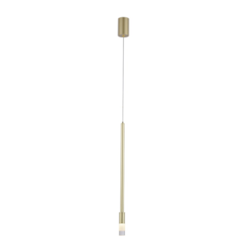 PENDENTE LED NIMA 3000K 3W BIVOLT 50XØ2,5CM METAL DOURADO FOSCO | NORDECOR 2679