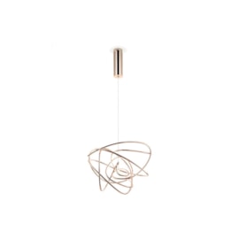 PENDENTE LED NINHO 3000K 24W BIVOLT Ø41CM METAL E SILICONE ROSE GOLD | BELLA ILUMINAÇÃO WD017M