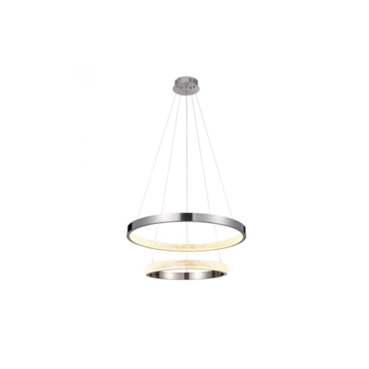PENDENTE LED OCA ANEL REDONDO DUPLO METAL E ACRÍLICO NÍQUEL E TRANSPARENTE 74W 3000K | BELLA ILUMINAÇÃO GD003NK PENDENTE LED OCA ANEL REDONDO DUPLO METAL E ACRÍLICO NÍQUEL E TRANSPARENTE 74W 3000K | BELLA ILUMINAÇÃO GD003NK