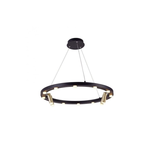 PENDENTE LED OCCHIO REDONDO 3000K 48W BIVOLT Ø65X10CM METAL DOURADO E PRETO | BELLA ILUMINAÇÃO JJ014 PENDENTE LED OCCHIO REDONDO 3000K 48W BIVOLT Ø65X10CM METAL DOURADO E PRETO | BELLA ILUMINAÇÃO JJ014