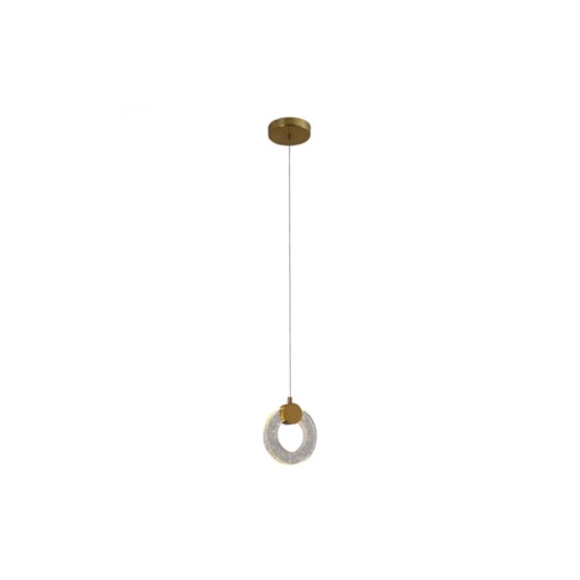 PENDENTE LED OGGI REDONDO METAL E ACRÍLICO DOURADO E TRANSPARENTE 6W 2700K | BELLA ILUMINAÇÃO OC014