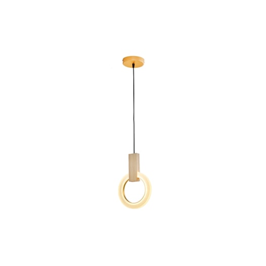 PENDENTE LED OLSON ACRÍLICO METAL E MADEIRA 6W 3000K | HEVVY 1073 SL-5911S/H1