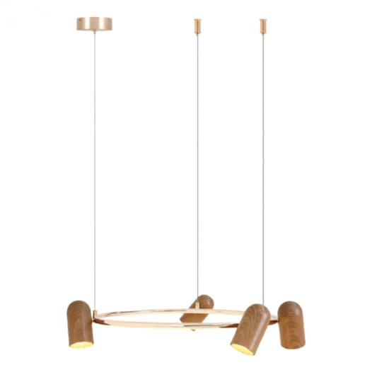 PENDENTE LED ONNA 3000K 20W BIVOLT DOURADO E AMADEIRADO | STUDIOLUCE PD1836DOMD PENDENTE LED ONNA 3000K 20W BIVOLT DOURADO E AMADEIRADO | STUDIOLUCE PD1836DOMD