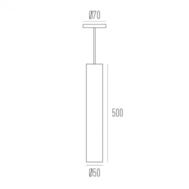 PENDENTE LED ORION MINI CILÍNDRICO BIVOLT IRC>80 6W 2700K | INTERLIGHT 6135-S