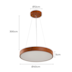 PENDENTE LED ORIS REDONDO 3000K 24W BIVOLT Ø40X5CM METAL E ACRÍLICO IMBUIA | NORDECOR 2454