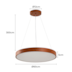 PENDENTE LED ORIS REDONDO 3000K 36W BIVOLT Ø60X5CM METAL E ACRÍLICO IMBUIA | NORDECOR 2455
